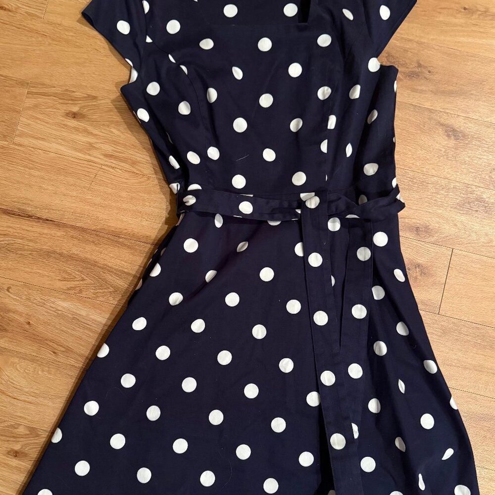 Isaac Mizrahi Special Edition Black dress with white polka dots